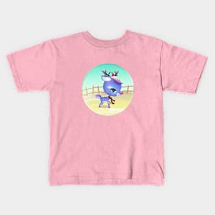 Cute purple reindeer Kids T-Shirt